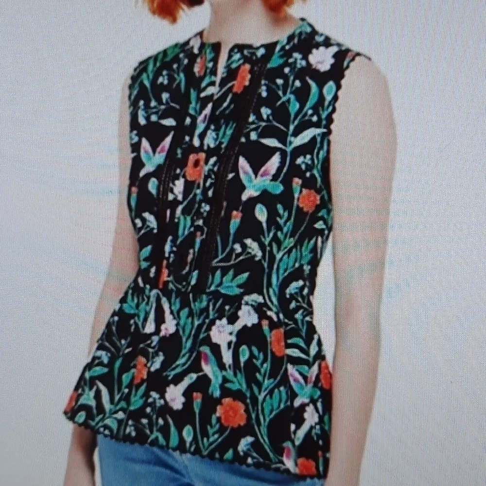 Kate Spade Jardin Poplin Peplum top extra small